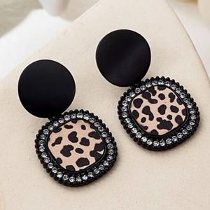 Leopard Print Post Earrings